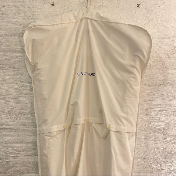 NWT GIA STUDIOS White Linen Blazer with Pearl Button - Picture 7 of 7